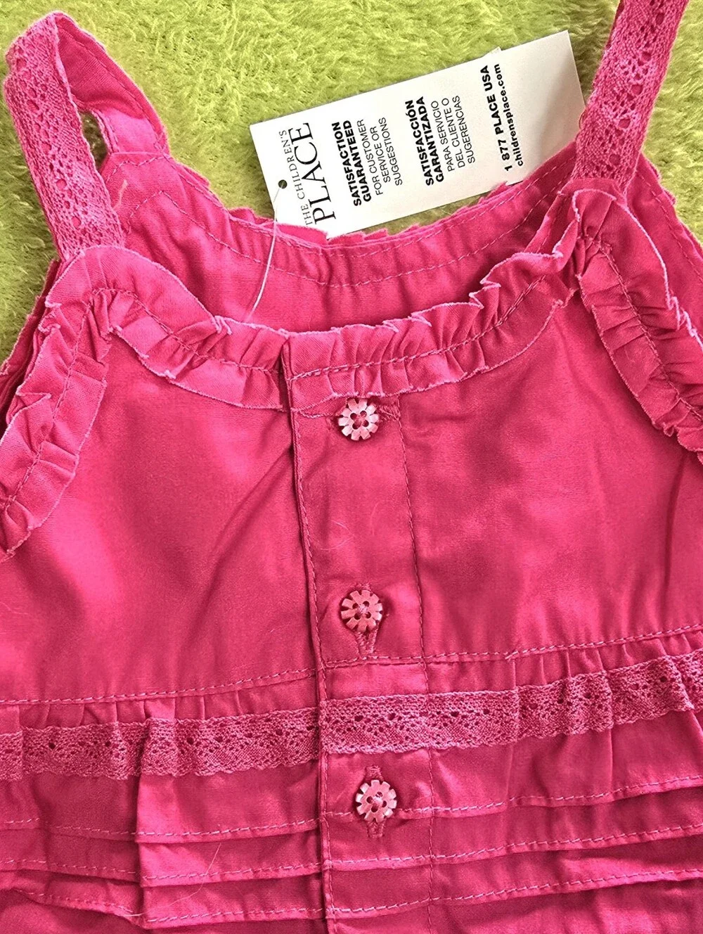 NWT  6-9M  Baby Girls - 2P SUNDRESS Bright Hot Pink Floral Ruffle + Panties (Q2)